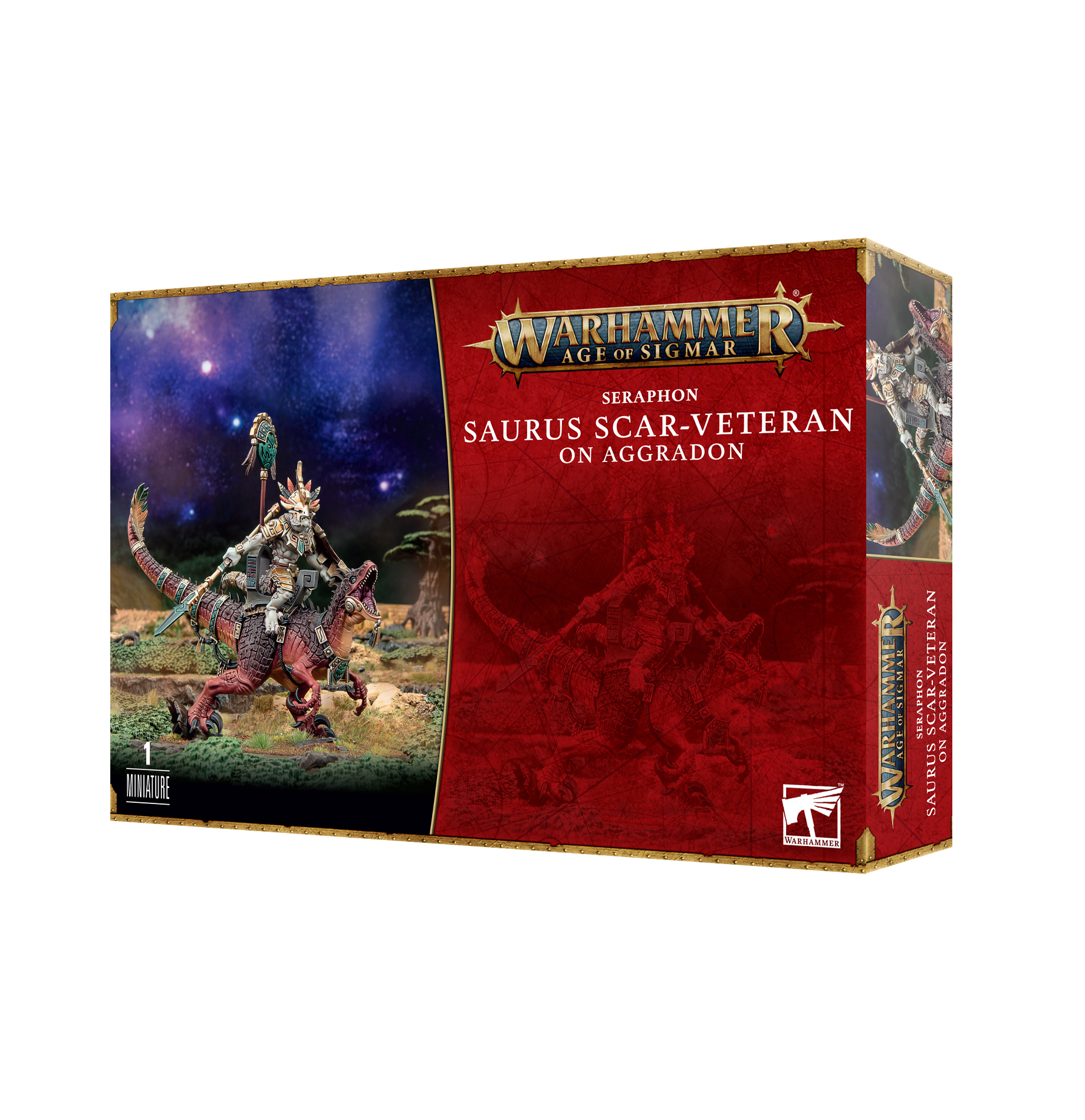 Warhammer AoS - Seraphon Vétéran Scarifié Saurus sur Aggradon