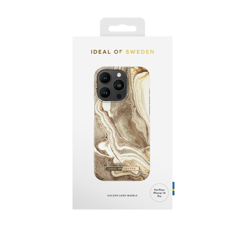 Coque IDEAL OF SWEDEN pour iPhone 14 Pro - Modèle Golden Sand Marble